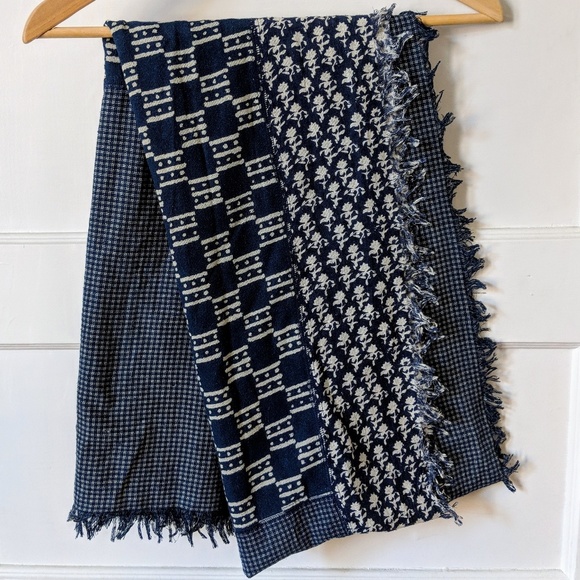 Madewell Accessories - Madewell indigo patch scarf 100% raw silk